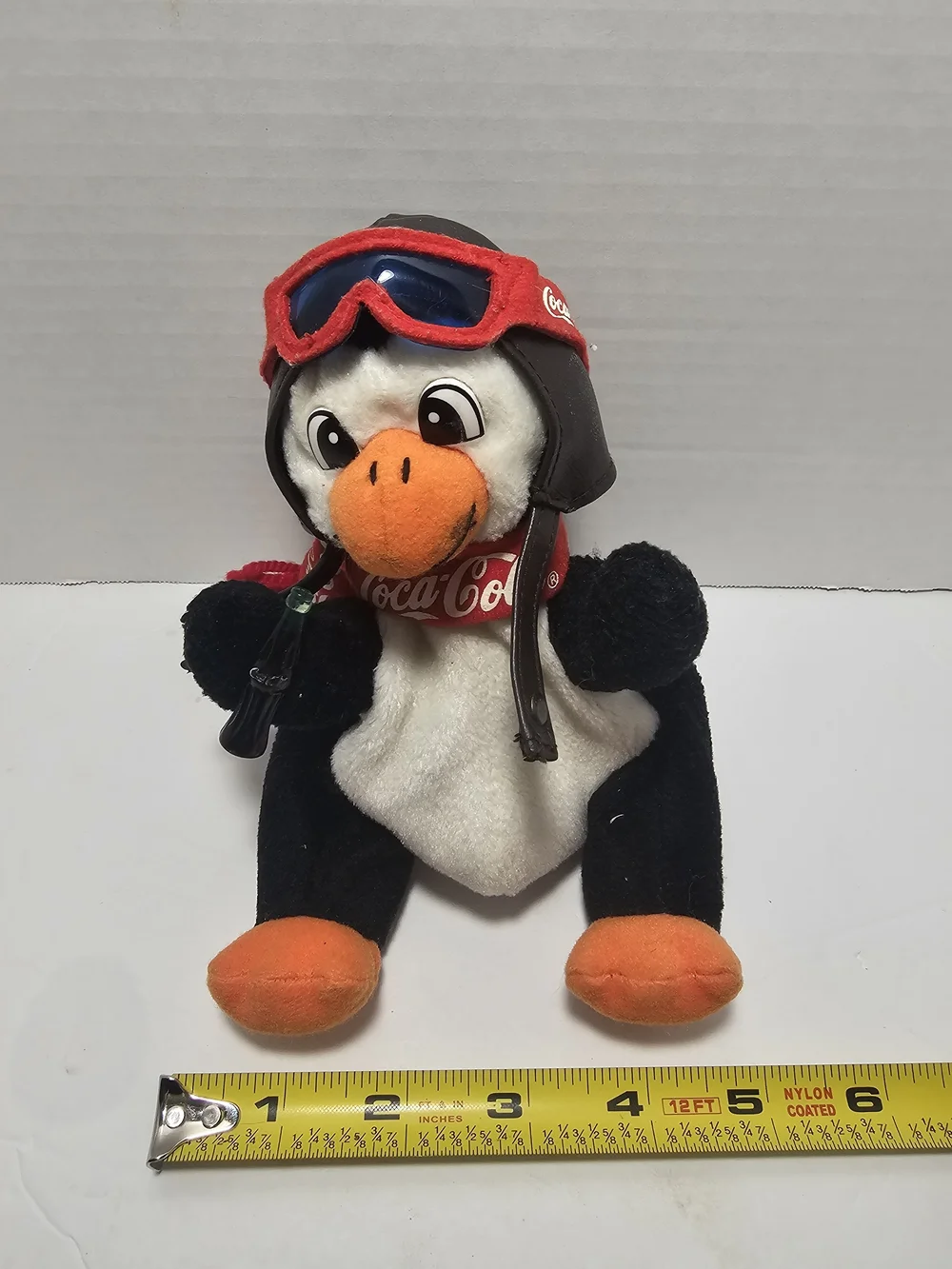 Plush Penguin Pilot Bird Toy - Black, White & Orange Cola Cola Pilot
